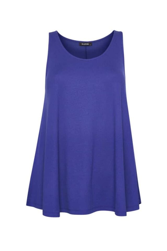 Cobalt Color Plus Size Sleeveless Blouse -Anika / Cobalt