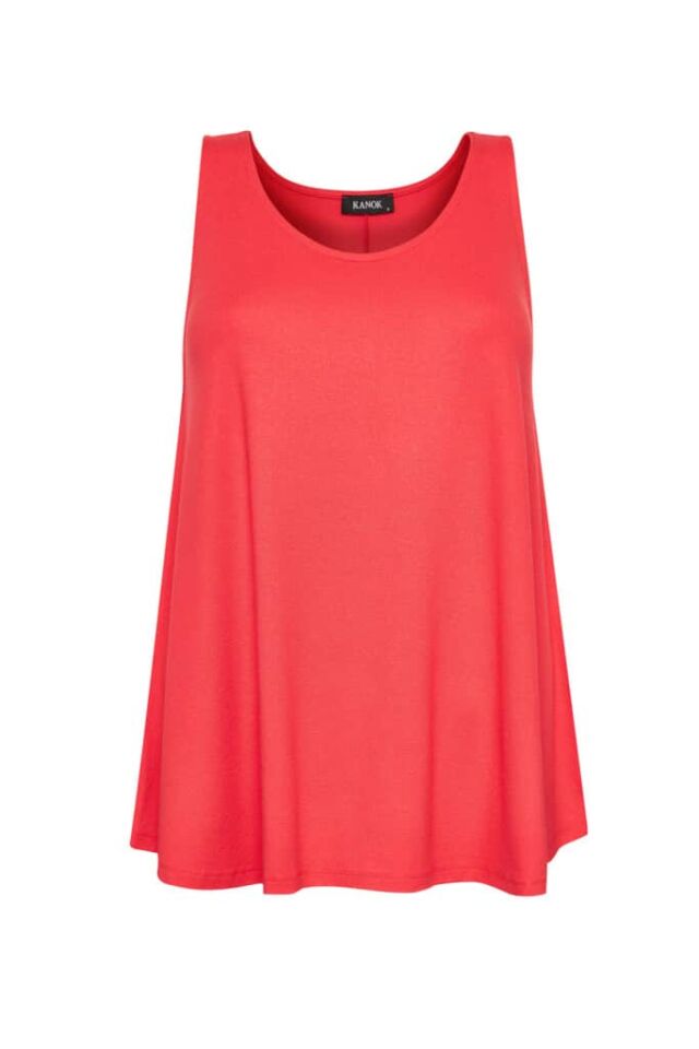 Cherry Color Plus Size Sleeveless Blouse - Anika / Cherry