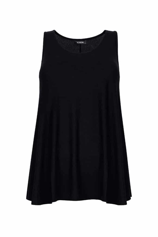 Sort Plus Size Ærmeløs Bluse - Anika / Sort