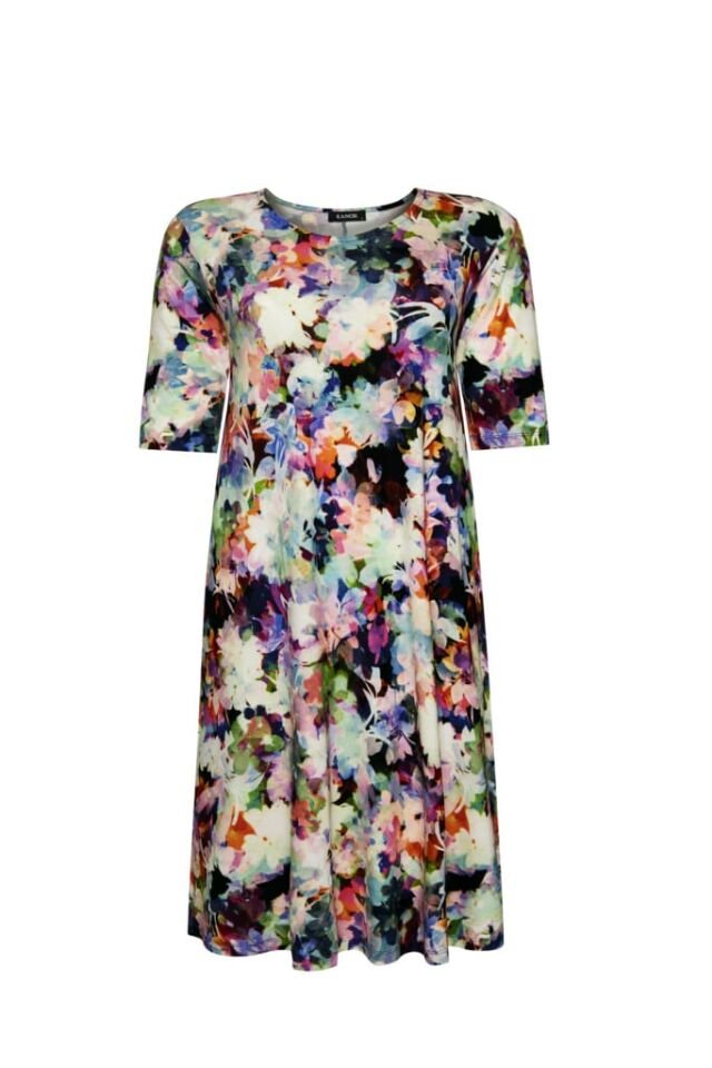 Blomstermønster Plus Size Kjole - Maja / Bloom