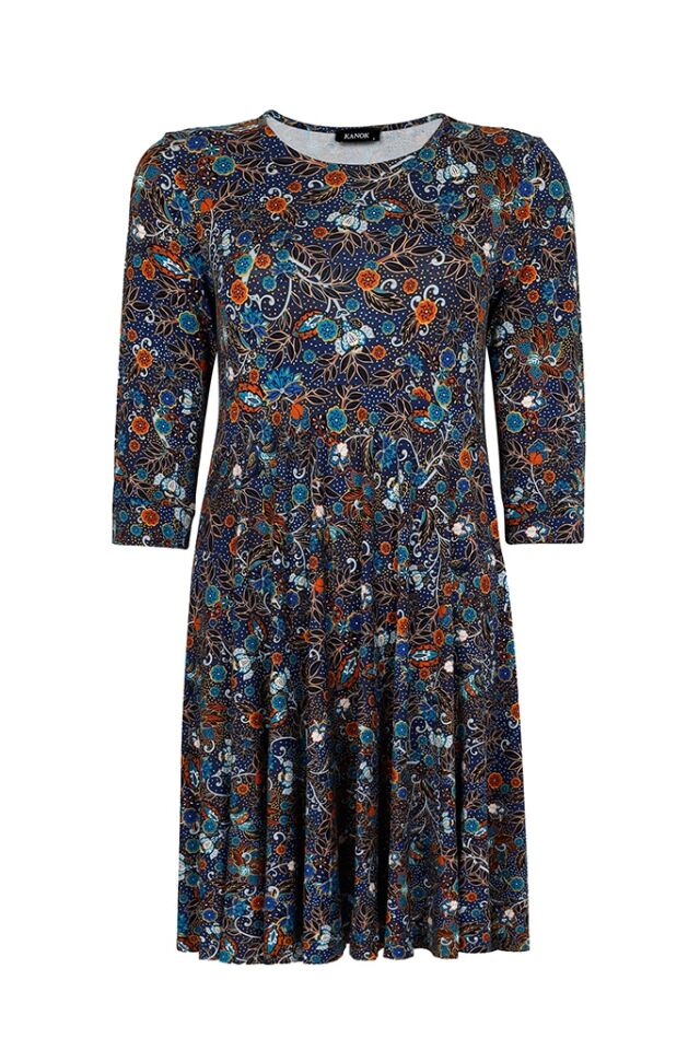 Blomstermønster Plus Size Kjole - Zoe / Groovy